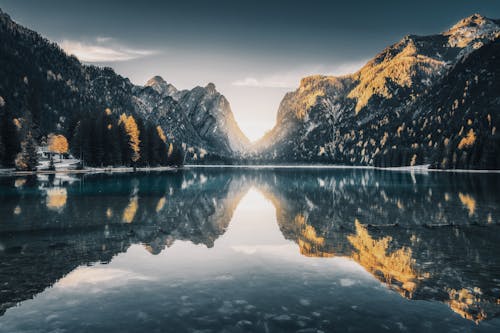 Ücretsiz dağlar, göl, kış içeren Ücretsiz stok fotoğraf Stok Fotoğraflar
