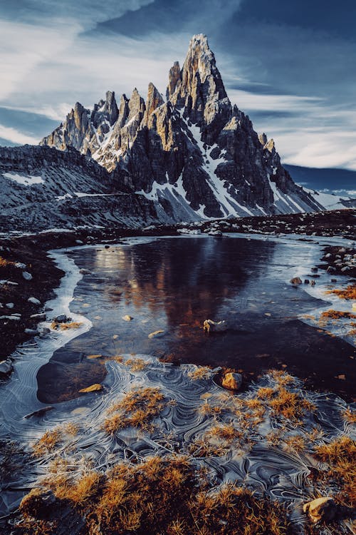 A Mountain in a Winter Scenery