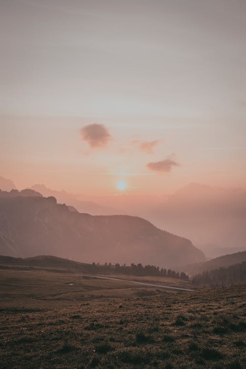 Mountains in Fog at Dawn