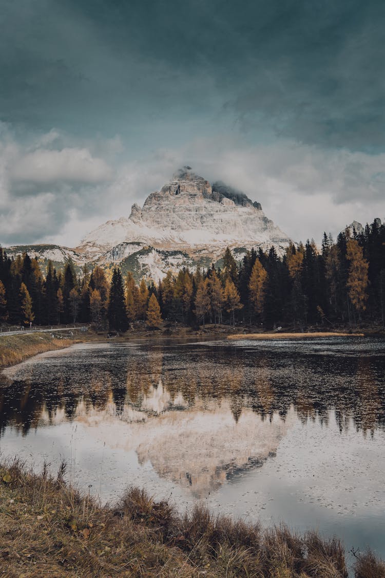 Landscape With Mountain Peak Reflecting In Pond