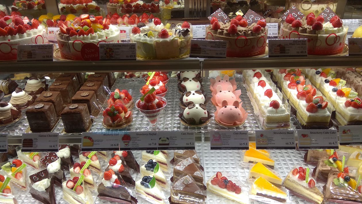 Assorted Pastry on Shelf