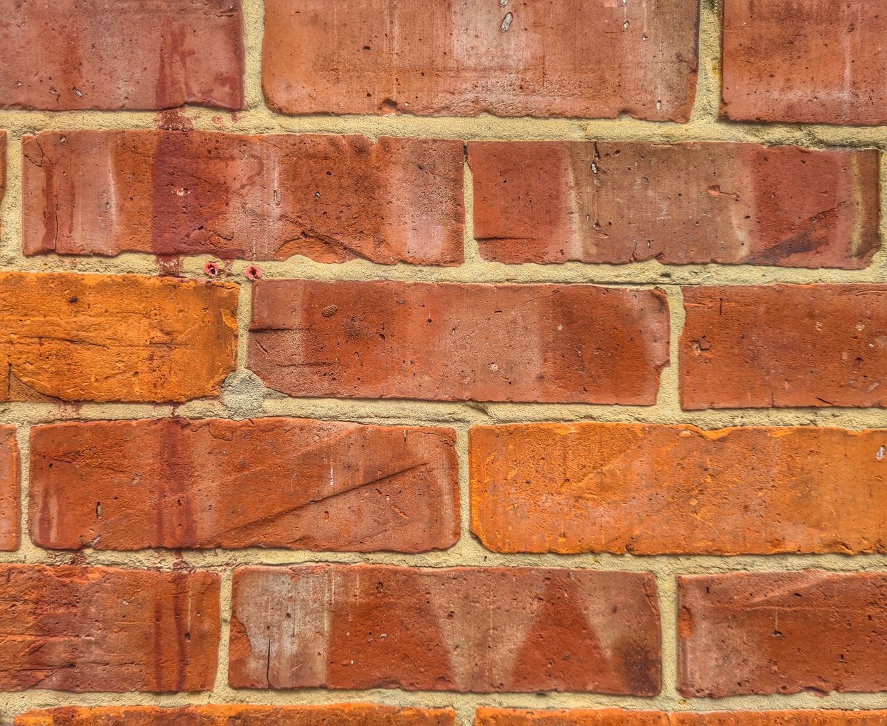 detailed close up of a red brick wall showcasing texture and color