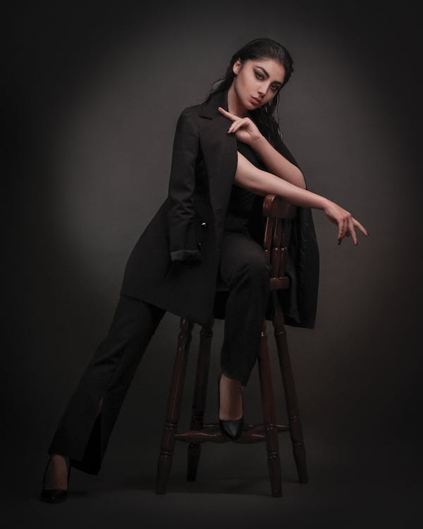 A Woman in Black Blazer and Black Pants · Free Stock Photo
