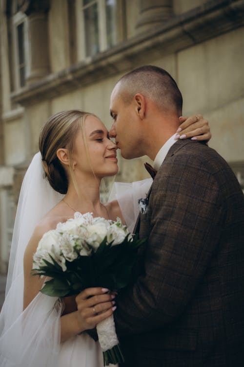 Woman and Man Kissing