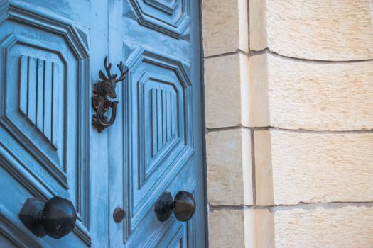 Decorated Blue Door