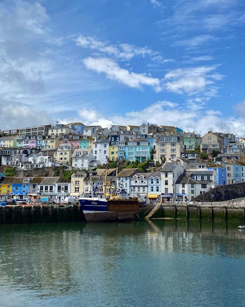 Free stock photo of colorful houses, devon, harbour