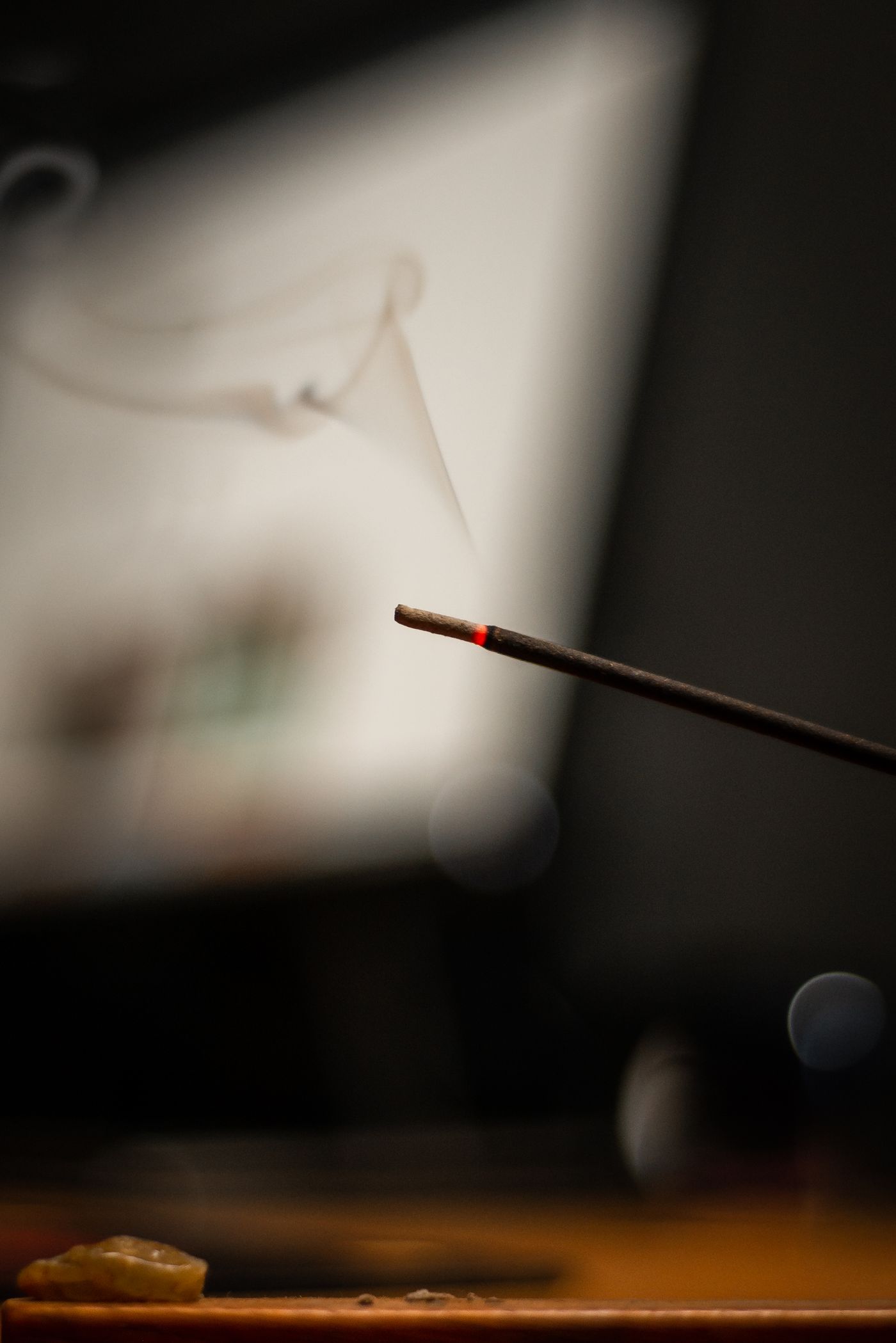Incense smoke rising