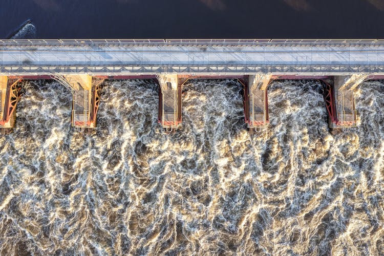 Top View Of A Dam