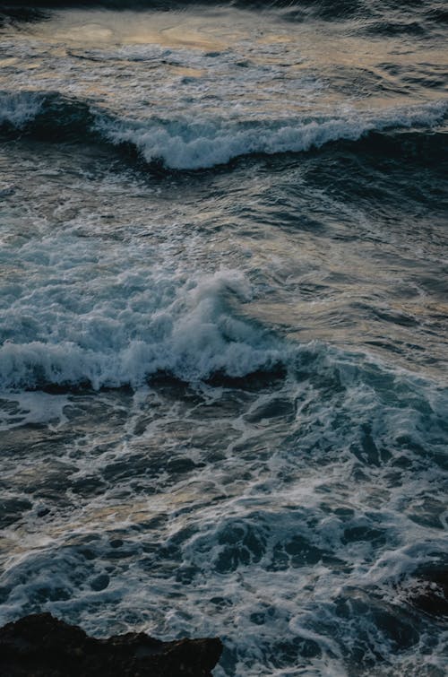 An Ocean Waves Crashing on Shore