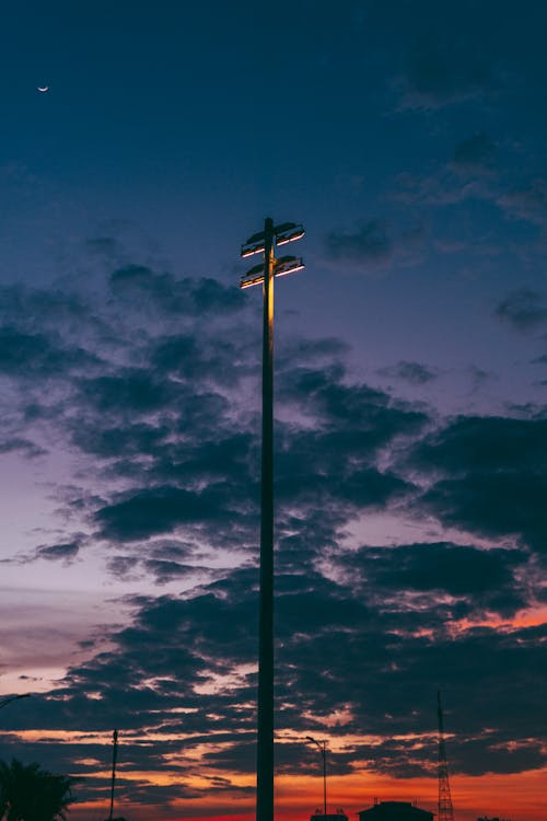 Lamp Posts During Night Time