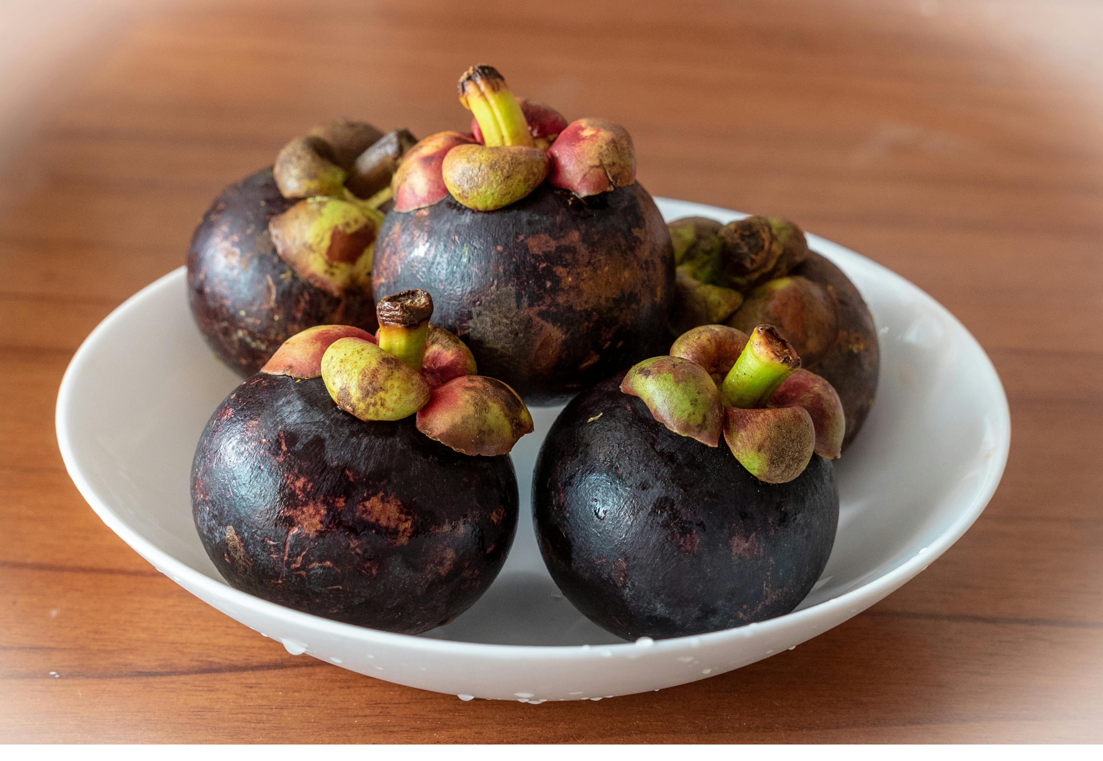 Free stock photo of bowl, fresh fruit, mangosteen