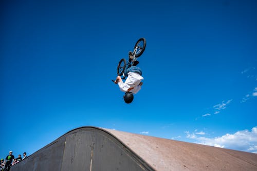 A Person Doing a Bicycle Stunt