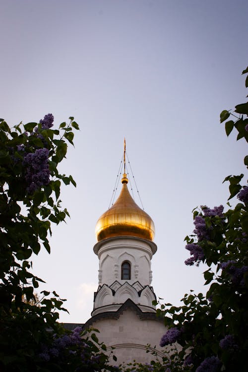 Low Angle Shot of Mosque Tower 