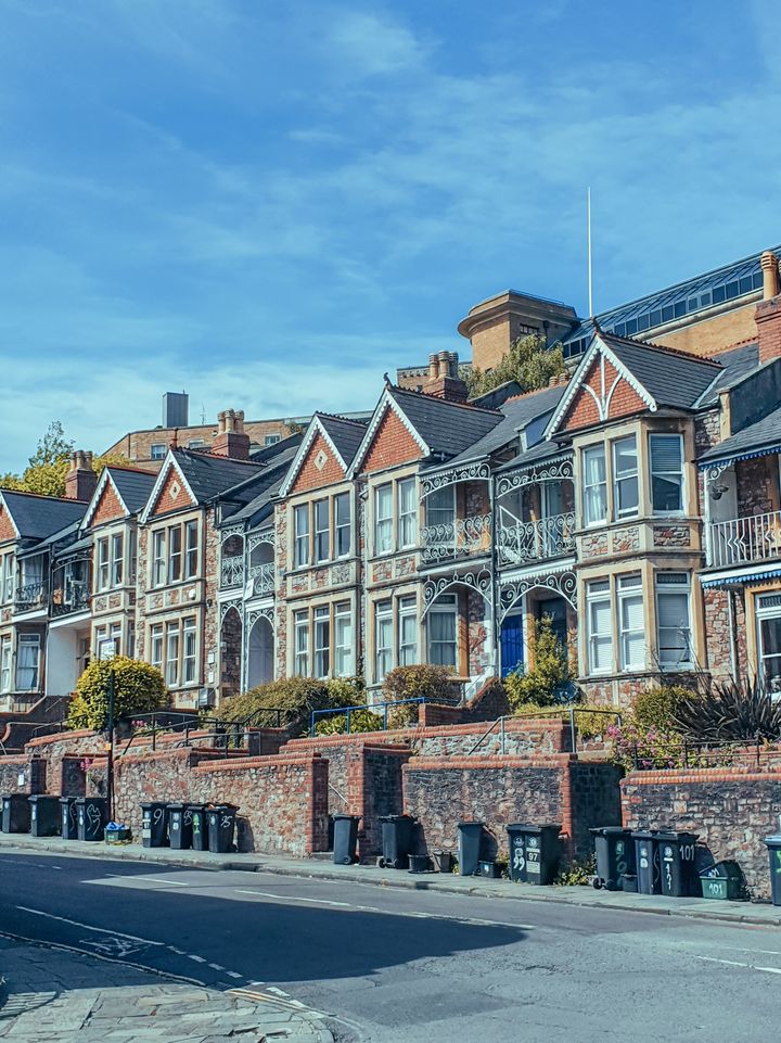 Victorian terraced houses on a residential street in Bristol