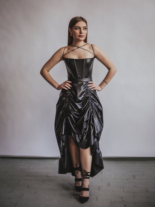 Free Woman Posing in a Corset Dress Stock Photo