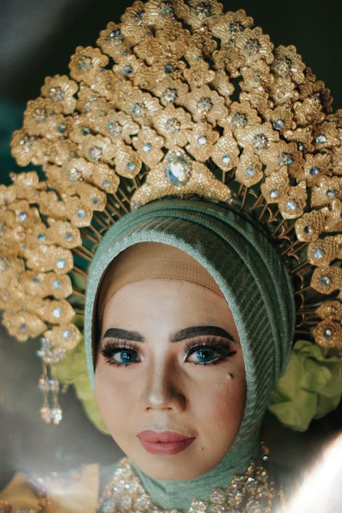 Portrait of a Woman with a Green Hijab