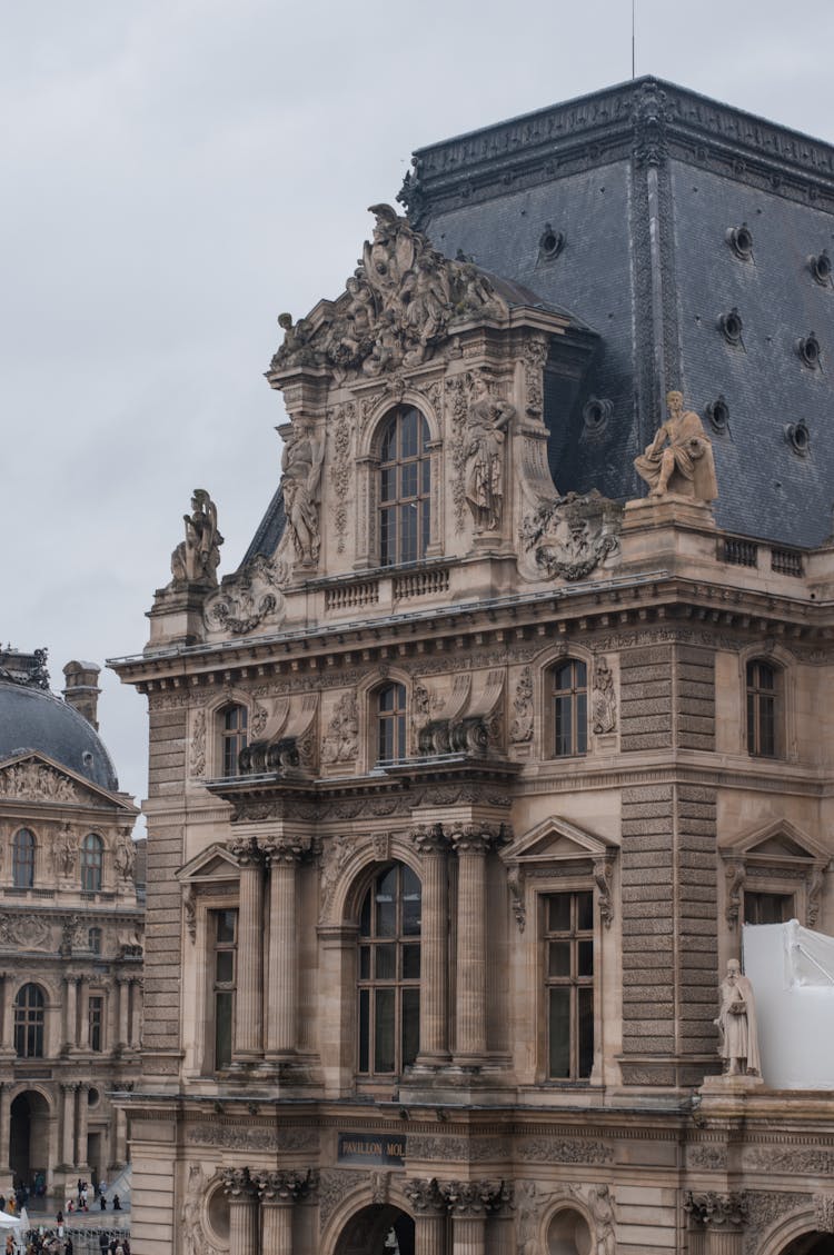 La Meditation Statues In Pavillon Turgot Louvre Museum Paris