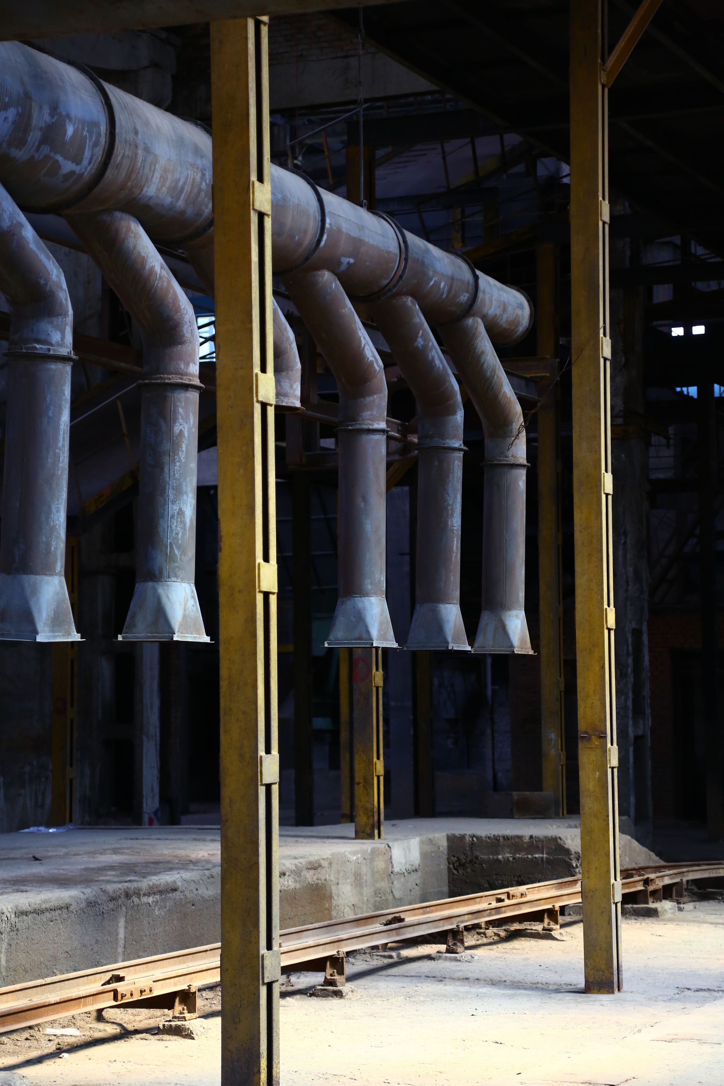 Representative industrial duct and piping installation