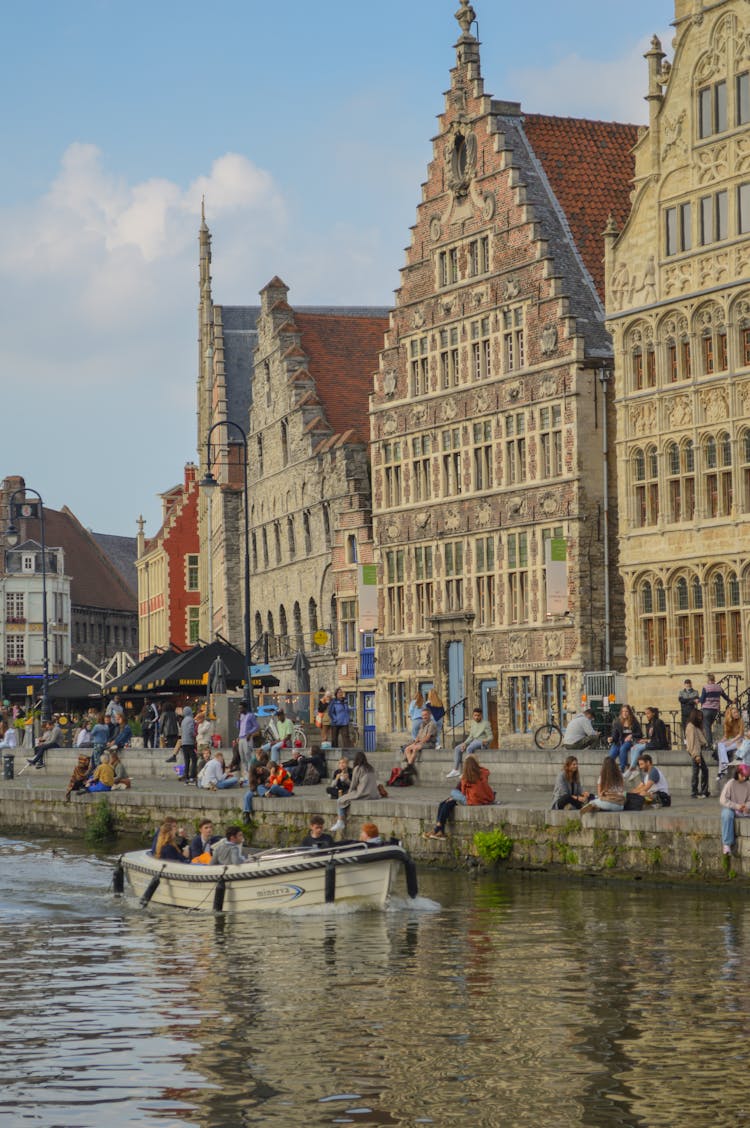 Boat On Canal, And Buildings On Street