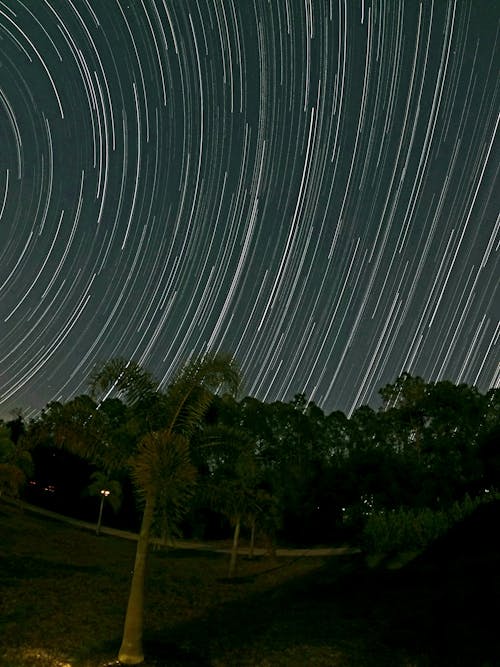 Free Time Lapse Photography of Stars in the Sky during Night Time Stock Photo