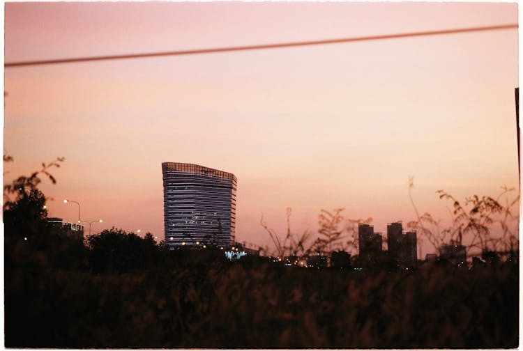 City Skyline At Dusk