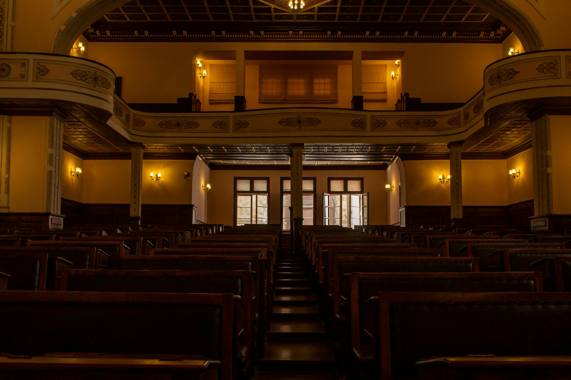 Benches and Balcony Above the Hall of the Republic Museum in Ankara