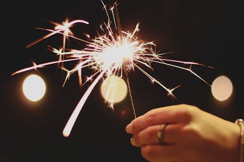 A Person Holding a Burning Sparkler