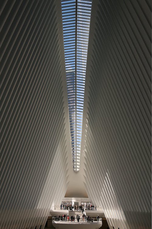 Free White and Black Tunnel With Lights Stock Photo