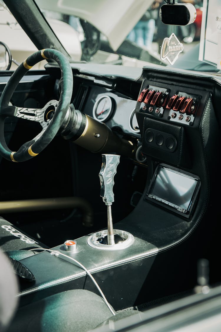 Stick Shift Inside A Racing Car