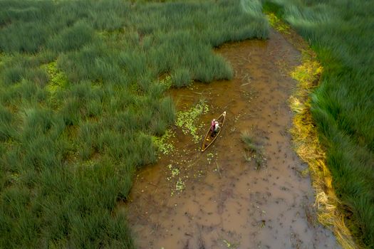 Okavango mokoro canoe morning — Botswana