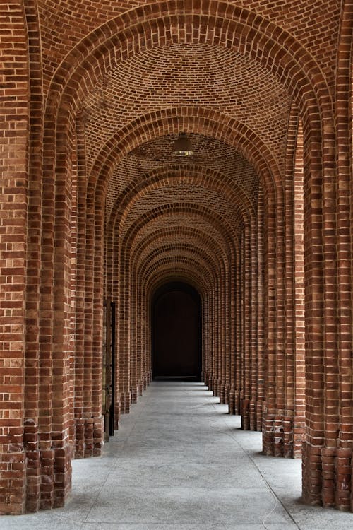 Hallway Path Between Columns