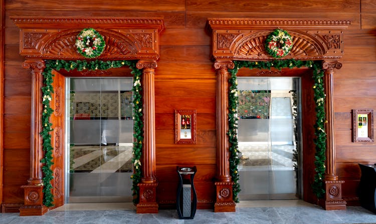 Garlands Over Ornamented Doorways