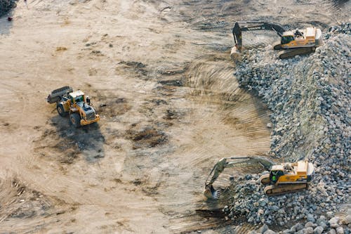Základová fotografie zdarma na téma akce, buldozer, důl