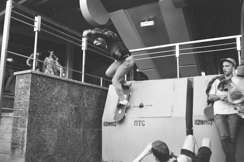 Man Skateboarding on Ramp