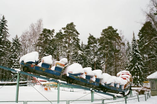Free Snow Covered Rolling Coaster Stock Photo