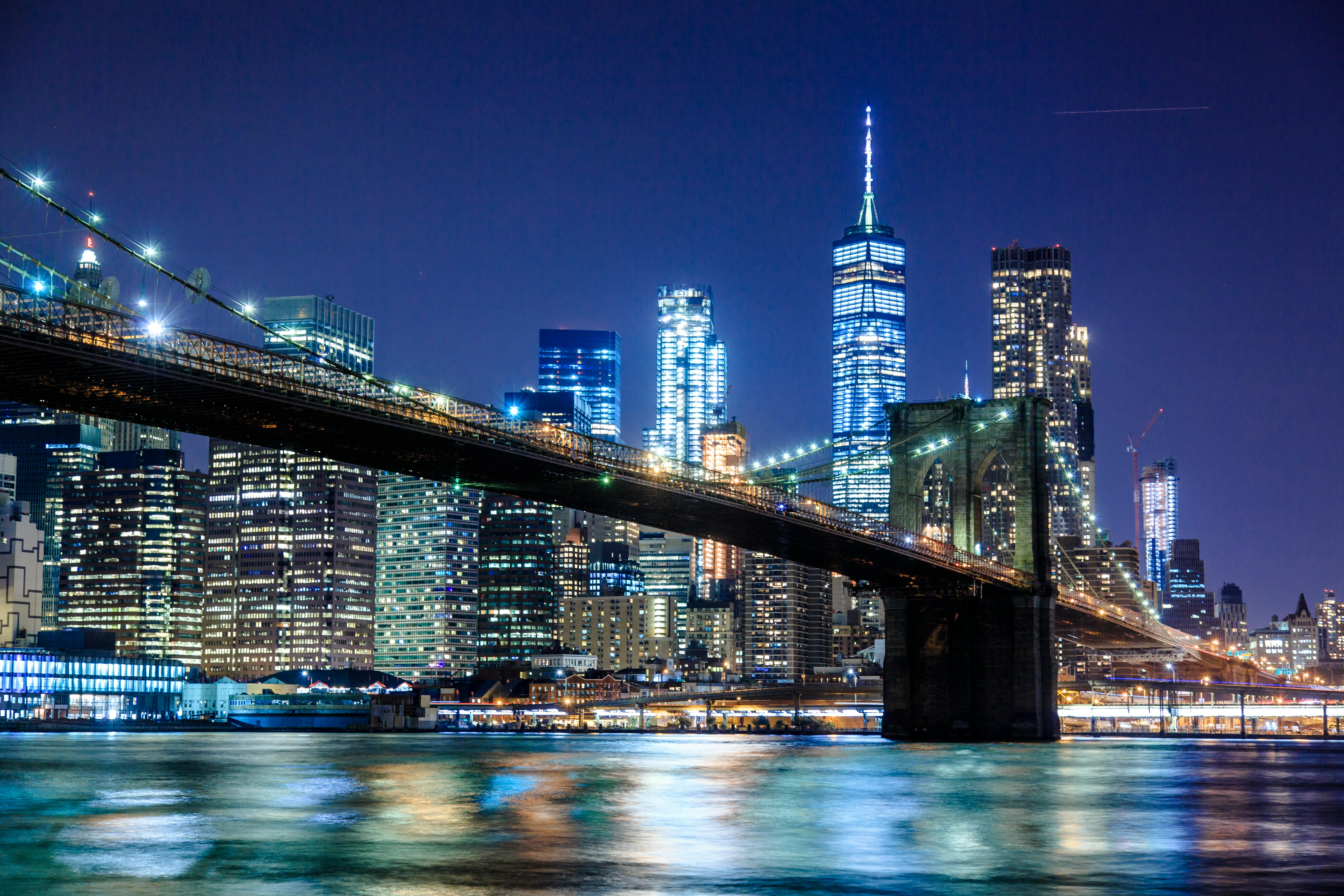 Photography Of Bridge During Nighttime Free Stock Photo