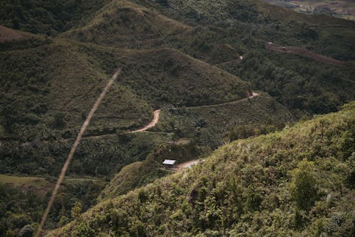 Aerial View of Roads in the Mountains
