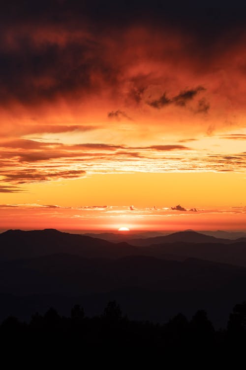 Scenic View of the Mountains during Sunset