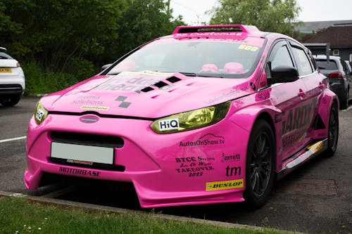 Free A Pink Ford Focus Race Car Stock Photo
