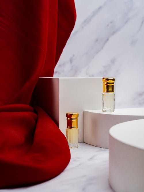 Close-Up Shot of Perfume Bottles