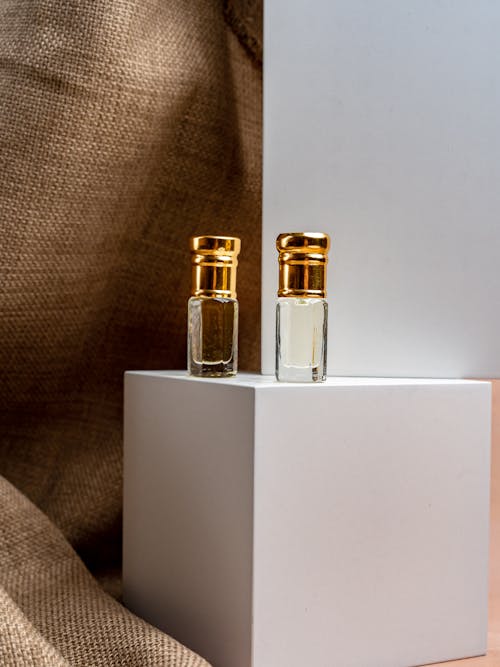Close-Up Shot of Perfume Bottles