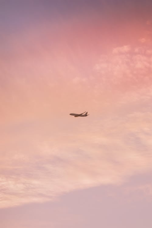 Scenic View of an Airplane Flying in the Sky
