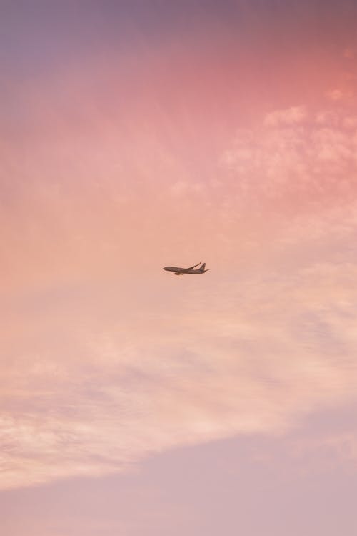 Scenic View of an Airplane Flying in the Sky