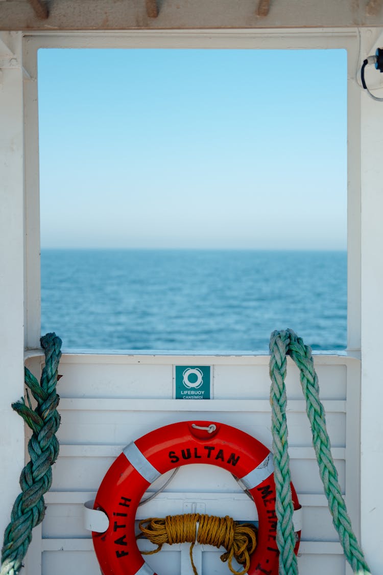 View From Boat Window Into Ocean