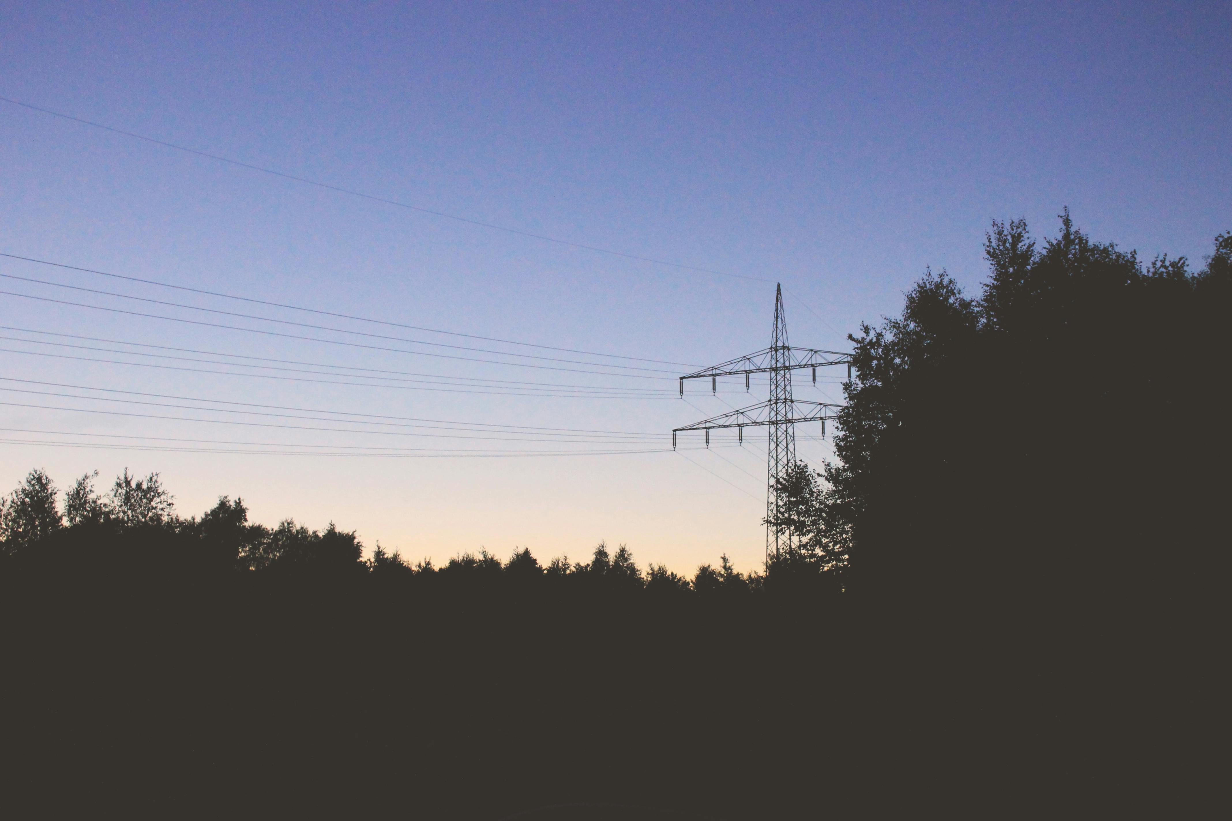 Free stock photo of nature, sunset, utility pole