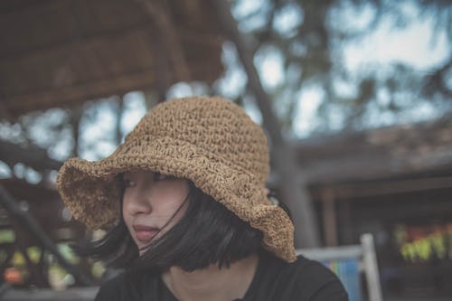 Free Woman Wearing Brown Knitted Hat Stock Photo