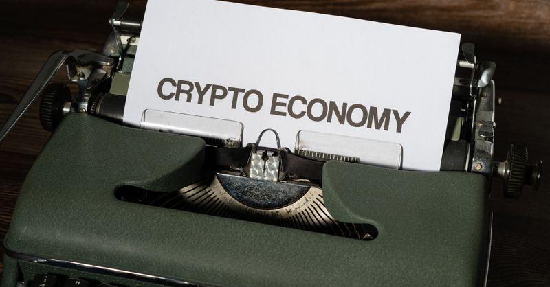 Abstract editorial data-visualization illustration in balanced, blue-toned tones representing ETH and the broader cryptocurrency market — crypto scenario analysis.