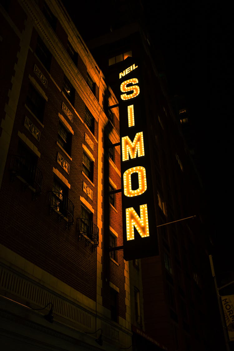 Low-Angle Shot Of An Illuminating Signage