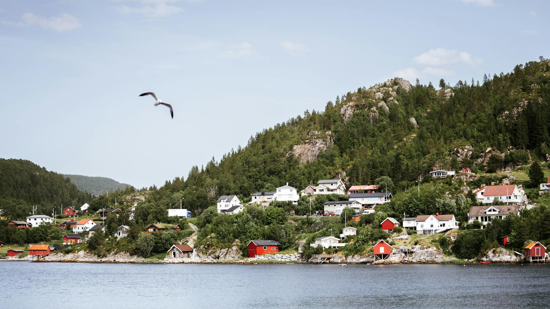 Highland Town near Water in Norway