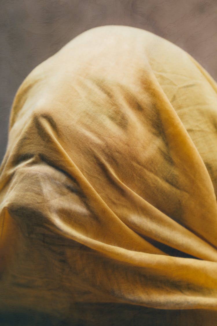 Statue Head Covered With Cloth